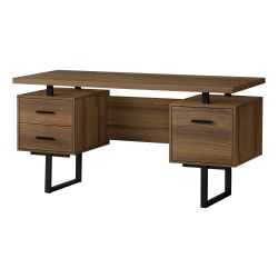 Monarch Specialties Violet 60"W Computer Desk, Walnut