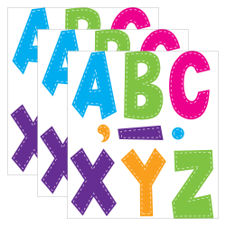 Teacher Created Resources Letters, 7", Multi Bright Stitch Fun Font, 120 Pieces Per Pack, Set Of 3 Packs