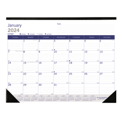 2024 Blueline® DuraGlobe Monthly Desk Pad Calendar, 22" x 17", January To December 2024 , C2177227