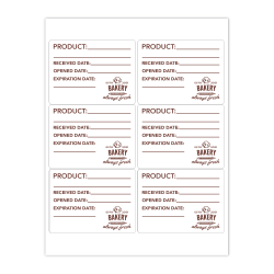 Custom 1-Color Laser Sheet Labels And Stickers, 3" x 4" Rectangle, 6 Labels Per Sheet, Box Of 100 Sheets