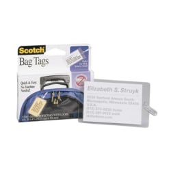 Scotch Front & Back Self-Seal Laminating Pouches With Loops, Glossy, 2.70" x 4.50", 12.50 mil Thick, Clear, Pack Of 5