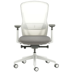 Allermuir Ousby Ergonomic Fabric Mid-Back Task Chair, Light Gray/Snow/Slate