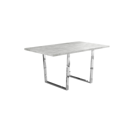 Monarch Specialties Esther Dining Table, 30-1/4"H x 59"W x 35-1/2"D, Gray