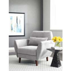 Serta® Artesia Collection Arm Chair, Smoke Gray/Chestnut