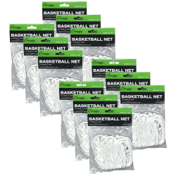 Champion Sports Economy Basketball Nets, 4 mm, White, Pack Of 12 Nets
