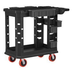Suncast Commercial Heavy-Duty Plus 2-Shelf Utility Cart, 34-13/16"H x 19-1/2"W x 41-3/4"D, Gray