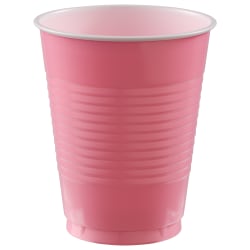 Amscan Plastic Cups, 18 Oz, New Pink, Set Of 150 Cups