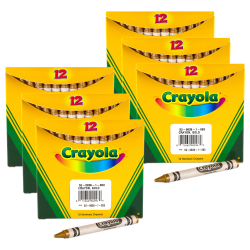 Crayola Bulk Crayons, Regular Size, Gold, 12 Per Pack, Set Of 6 Packs