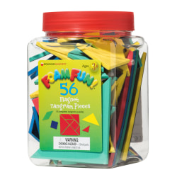 Dowling Magnets Foam Fun! Magnet Tangrams Pieces, Pack Of 56