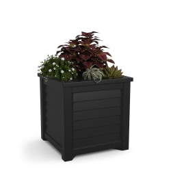 Mayne Lakeland Square Planter, 20"H, Black