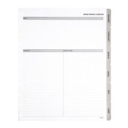 2027 TUL® Discbound Monthly Planner Refill Pages Set With 12 Tab Dividers, Letter Size, Gray, January To December, Total Qty 1