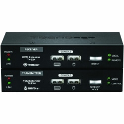 TRENDnet USB KVM Extension Kit - 2 Computer(s) - 1 Local User(s) - 1 Remote User(s) - 328.08 ft Range - WUXGA - 1920 x 1200 Maximum Video Resolution - 2 x Network (RJ-45) - 6 x USB - 4 x VGA