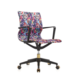 Raynor® Elizabeth Sutton Wynwood Lost in Color Fabric Mid-Back Task Chair, Multi Rose/Black/Gold