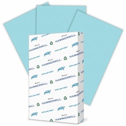 International Paper Hammermill Fore Super Premium Color Copy Paper, 1 Ream, Blue, Legal (8.5" x 14"), 500 Sheets Per Ream, 20 Lb,