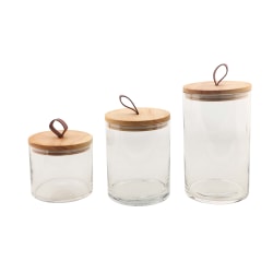 TJ Riley 3-Piece Jar Set With Lids, Clear