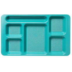 Cambro Camwear® 5-Compartment Trays, Teal, Pack Of 24 Trays