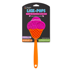 Spunky Pup Lick Pop Pad, Cone, 7-15/16" x 5-7/16", Pink/Orange