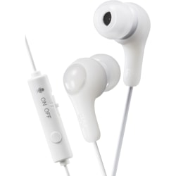 JVC Gumy Gamer HA-FX7G-W Earset - Stereo - Mini-phone (3.5mm) - Wired - Earbud - Binaural - In-ear - 3.30 ft Cable - Noise Canceling - White