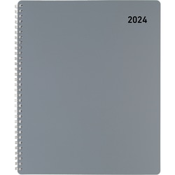 Office Depot® Brand Monthly Planner, 8-1/2" x 11", Silver, January To December 2024, OD001630