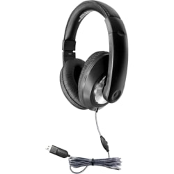 Hamilton Buhl Smart-Trek Deluxe Stereo Headphone With In-Line Volume Control And USB Plug - Stereo - Black, Silver - ST1BKU