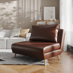 Flash Furniture Shaw Convertible Tri-Fold Leathersoft Sleeper Guest Chair, Brown