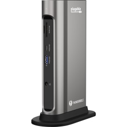 Plugable 14-in-1 USB-C and Thunderbolt 3 Dock - Compatible with Mac and Windows, 96W Laptop Charging, 2x HDMI 2.0 and DisplayPort, 7x USB ports, Ethernet, Audio, SD/MicroSD, Driverless