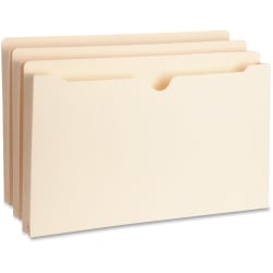 Business Source Heavyweight File Pockets, 1" Expansion, Legal Size, 8 1/2" x 14", Manila, Box Of 50 Folders