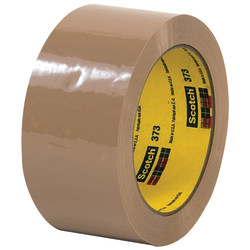 Scotch® 373 Carton-Sealing Tape, 3" Core, 2" x 55 Yd., Tan, Pack Of 6