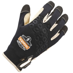 Ergodyne ProFlex 710LTR Heavy-Duty Leather-Reinforced Gloves, Small, Black