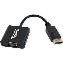 Plugable DisplayPort to VGA Adapter - Active DP/DP to VGA Converter - Compatible with Desktops, Projectors, PC with DP  - DPMVGAF