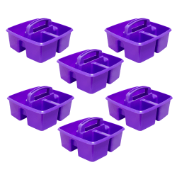 Storex Small Caddies, 5-1/4"H x 9-1/4"W x 9-1/4"D, Purple, Pack Of 6 Caddies