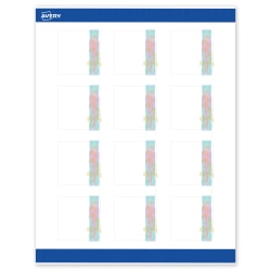 Avery® Printable Labels With Sure Feed® Technology, S00-EVB, Square, 2" x 2", Matte White With Preprinted Watercolor/Gold Leaf Design, Pack Of 120