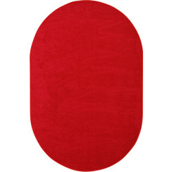 Joy Carpets® Kids' Essentials Oval Area Rug, Endurance™, 6' x 9', Red