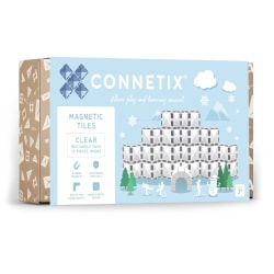 Connetix Magnetic Tiles Clear Rectangle Pack, 12 Pieces