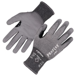 Ergodyne Proflex 7071-12PR PU-Coated Cut-Resistant Gloves, Gray, Large, Set Of 12 Pairs