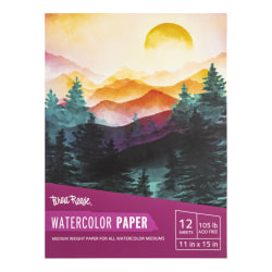 Brea Reese Watercolor Paper Pad, 11" x 15", 12 Sheets, White
