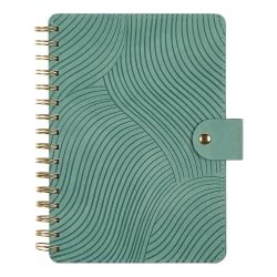 Citrine 12-Month Monthly/Weekly Twin Loop Planner, 5-13/16" x 8", Sage Waves, July 2026-June 2027, Total Qty 1