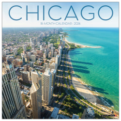 2026 Willow Creek Press Scenic Monthly Wall Calendar, 12" x 12", Chicago, January To December, 50675