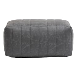 Realspace™ Faux Leather Footrest, 10"H x 22"W x 12"D, Gray