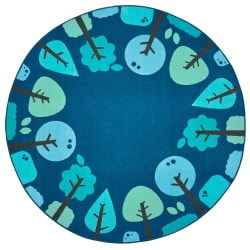 Carpets for Kids® KIDSoft™ Tranquil Trees Decorative Round Rug, 6' x 6', Blue