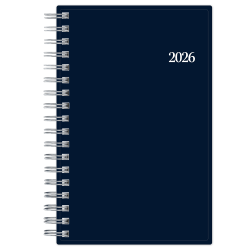 2026 Blue Sky Weekly/Monthly Pocket Planner, 3-5/8" x 6", Passages/Solid Navy, January To December, 154178