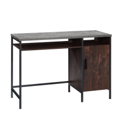 Sauder® Market Commons 45"W Single Pedestal Computer Desk With Door, Rich Walnut/Slate Gray