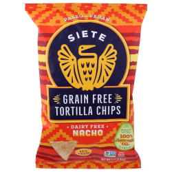 Siete Tortilla Chips, Nacho, 5 Oz, Total Qty 12