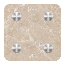 Nautica® 396-lb. Capacity Smart Digital Bathroom Scale with Bluetooth®, LED Display & Body Tracker App, Quartz Stone, UCCSC01-07