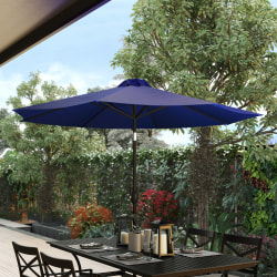 Flash Furniture Kona Round Umbrella With 1-1/2" Aluminum Pole, 96-1/2"H x 104-1/2"W x 104-1/2"D, Navy