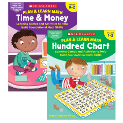 Scholastic Teacher Resources Play & Learn Math Reproducible Workbooks, Grade 1 To 3 Bundle