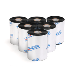 TSC Printronix Auto ID 8300-PWX Thermal Transfer 4-3/8"W x 1476'L Black Ribbons, Pack Of 6 Rolls