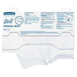 Scott® Personal Toilet Seat Covers, 15" x 18", White, Pack Of 125