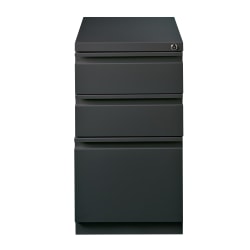 Hirsh® 20"D Vertical 3-Drawer Mobile Pedestal File Cabinet, Charcoal
