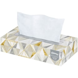 Kimberly Clark Kleenex Professional 2 Ply Facial Tissue Flat Box (21606), White, 125 Tissues/Box